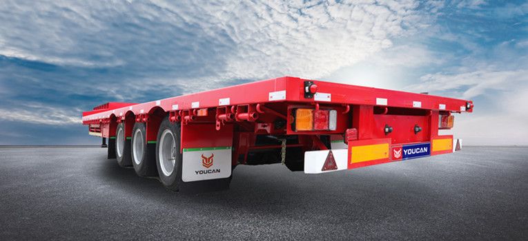 Flatbed trailer rear angle