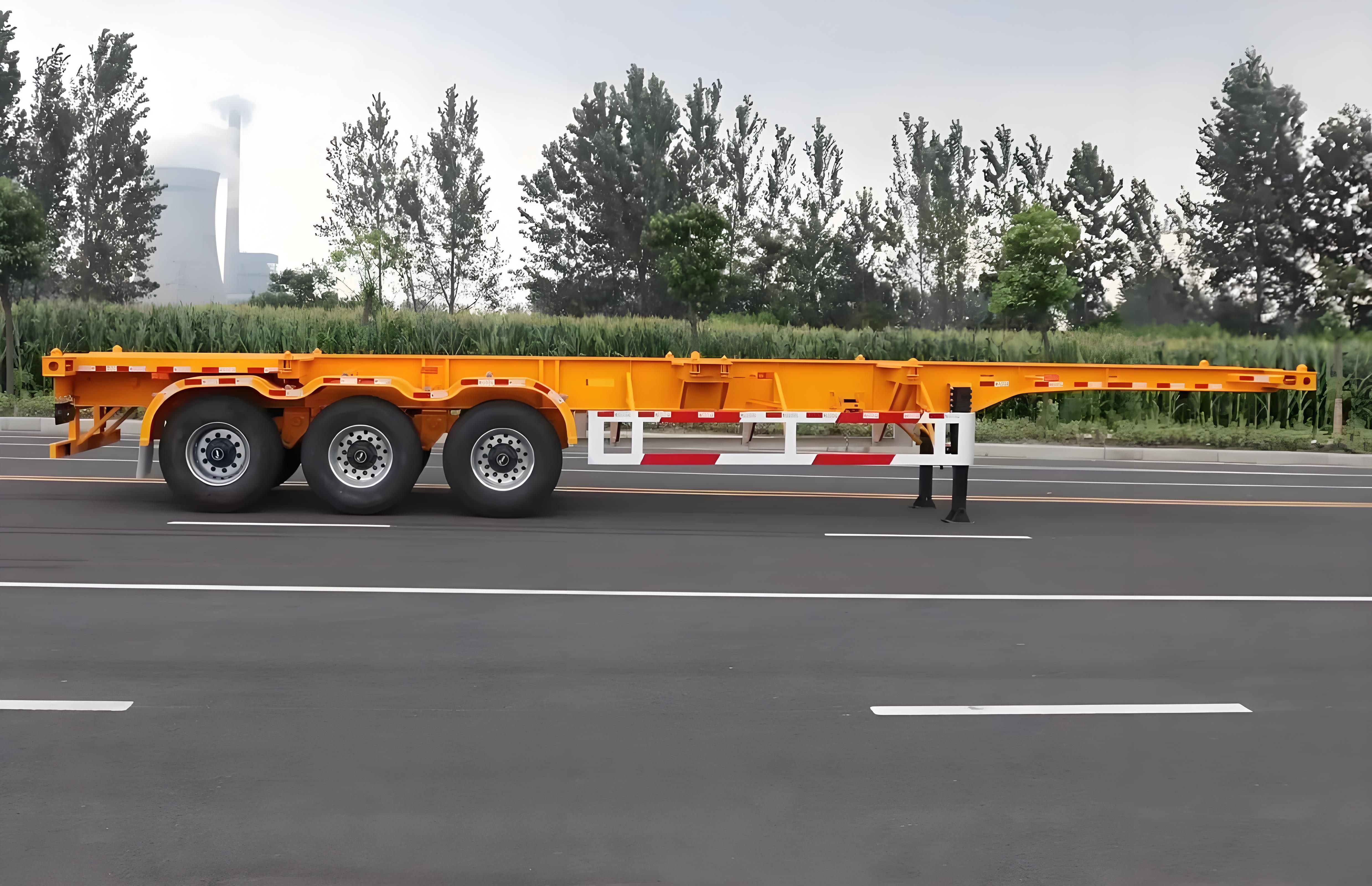 Skeletal container chassis trailer alternate angle